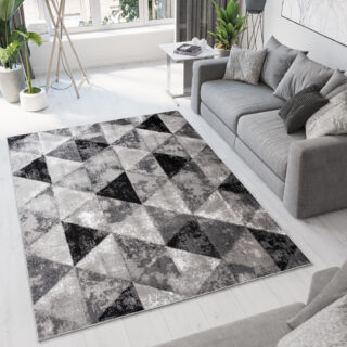 Dywan Luxury Szary Geometryczny Trójkąty