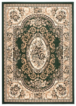 Dywan Atlas Beżowo Zielony Ornament