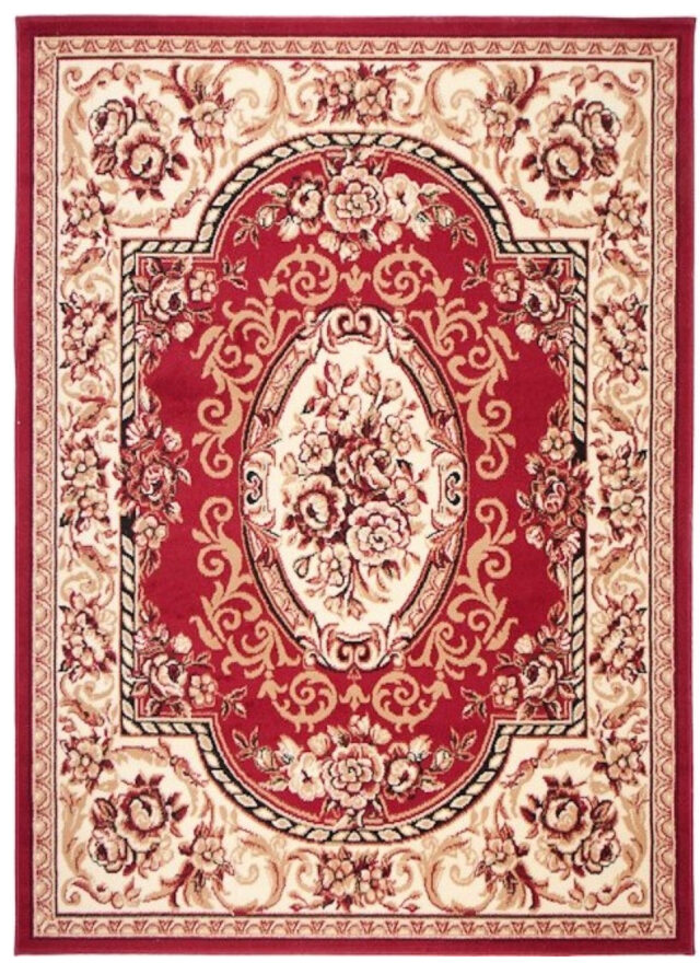 Dywan Atlas Beżowo Czerwony Ornament