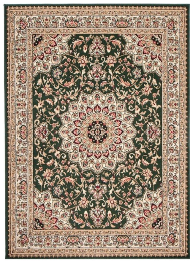 Dywan Atlas Zielono Beżowy Ornament