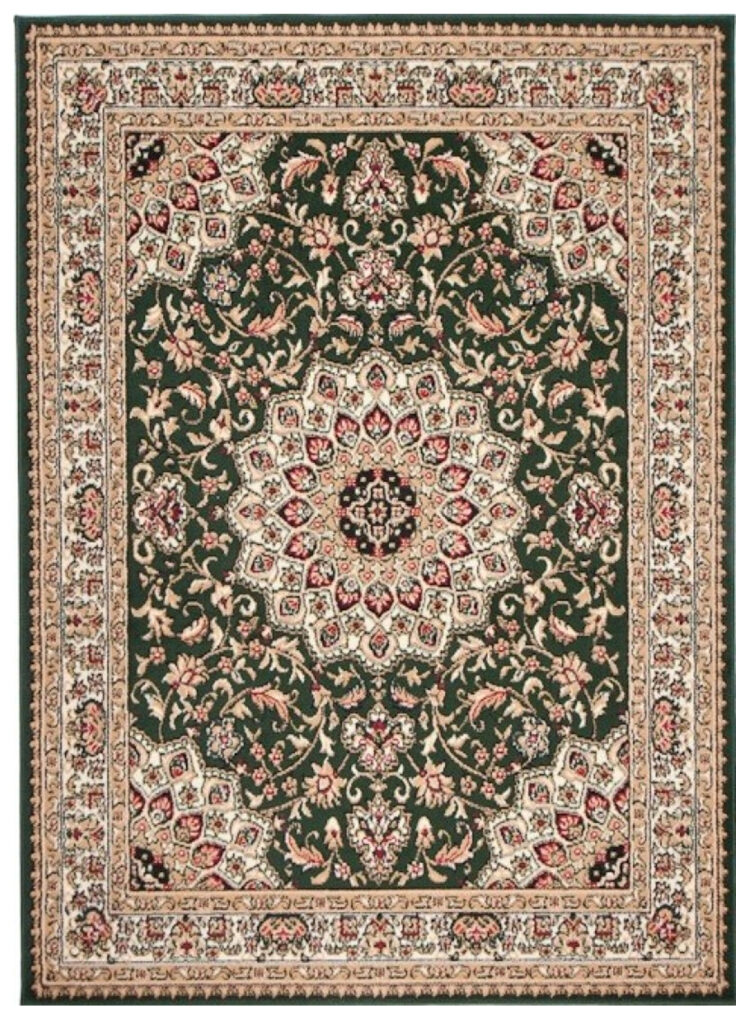 Dywan Atlas Zielono Beżowy Ornament