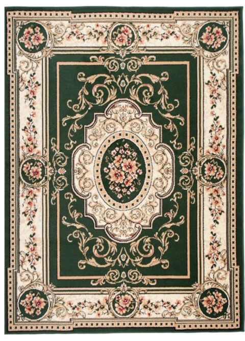Dywan Atlas Klasyczny Zielono Beżowy Ornament