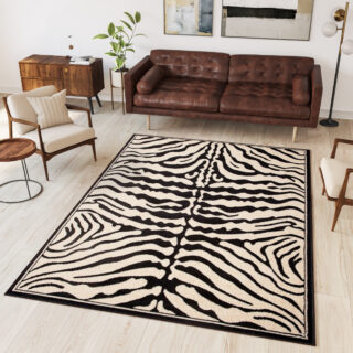 Dywan Atlas Zebra Czarno Kremowy