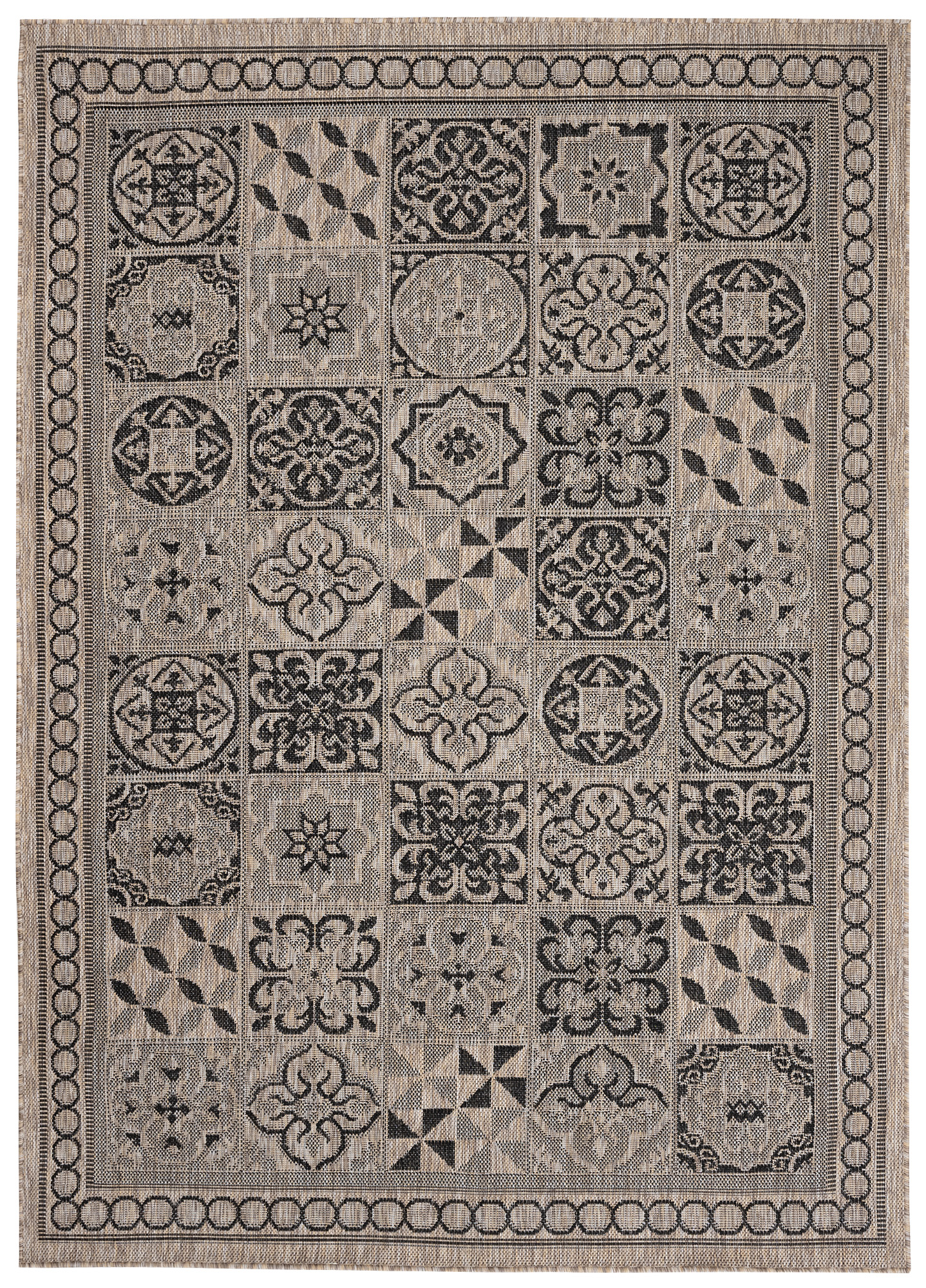 Dywan Melissa Brązowy Czarny Mozaika Indoor Outdoor