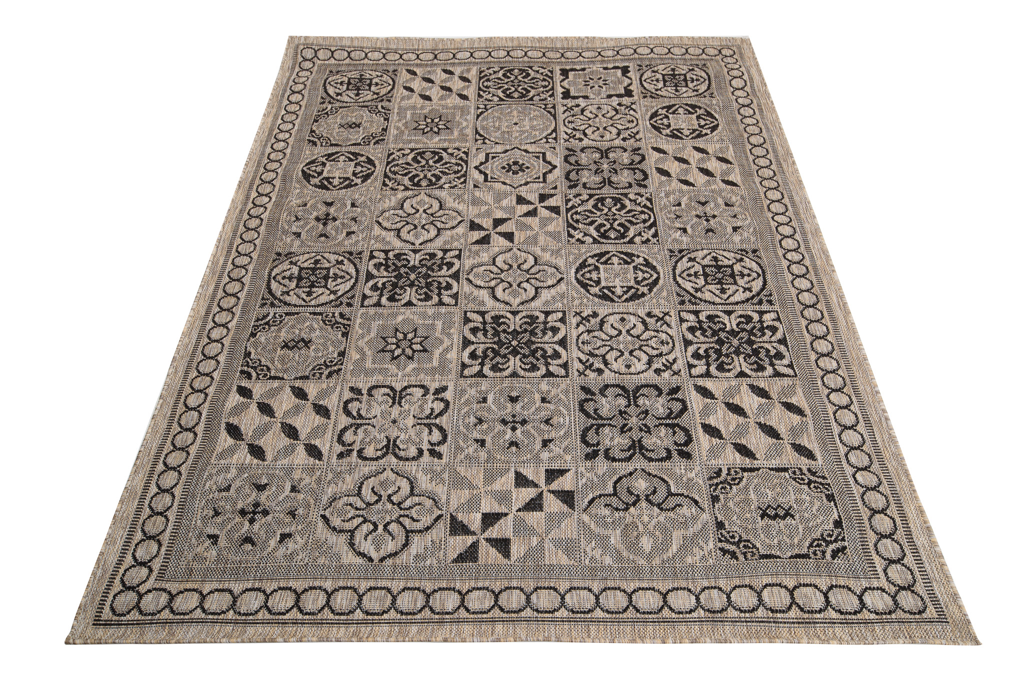 Dywan Melissa Brązowy Czarny Mozaika Indoor Outdoor