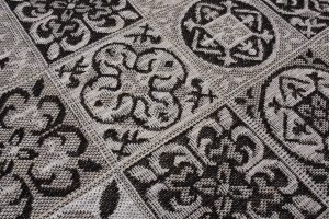 Dywan Melissa Okrągły Szary Czarny Mozaika Indoor Outdoor