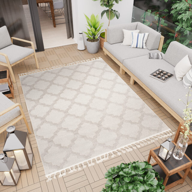 Dywan Timber Indoor Outdoor Beżowy Marokański Trellis