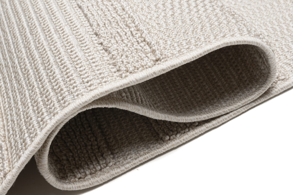 Dywan Timber Indoor Outdoor Beżowy Paski z Frędzlami