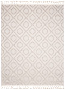 Dywan Timber Indoor Outdoor Beżowy Geometryczny z Frędzlami