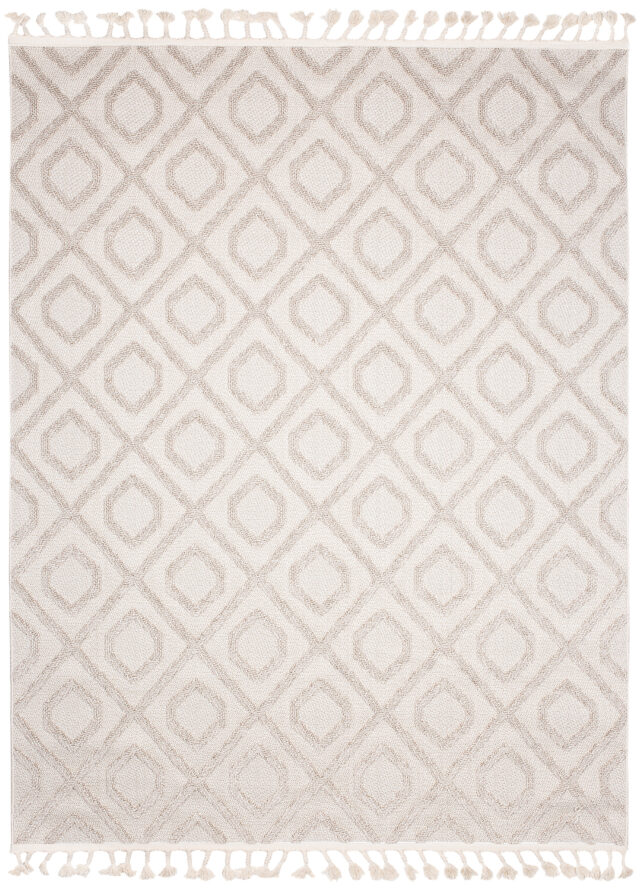 Dywan Timber Indoor Outdoor Beżowy Geometryczny z Frędzlami
