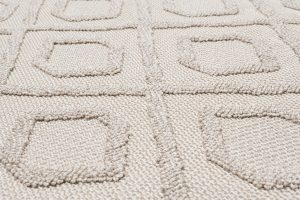 Dywan Timber Indoor Outdoor Beżowy Geometryczny z Frędzlami