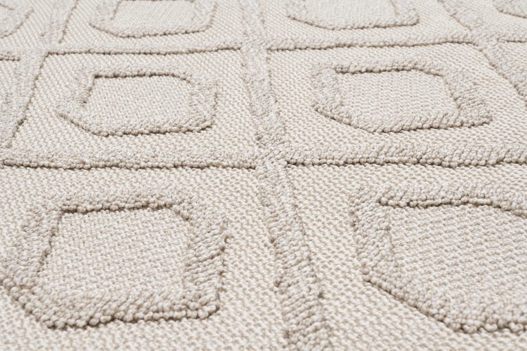 Dywan Timber Indoor Outdoor Beżowy Geometryczny z Frędzlami