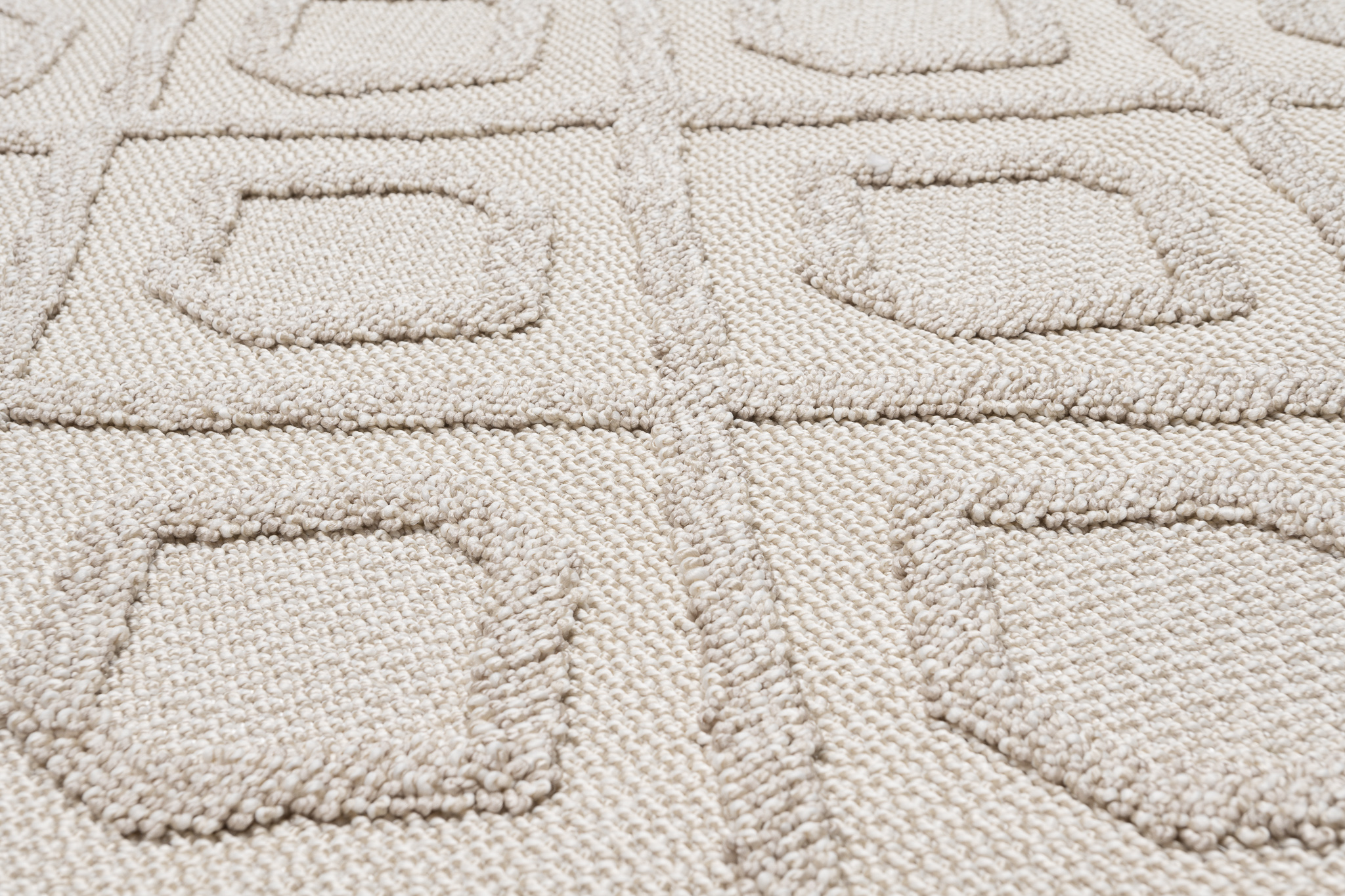 Dywan Timber Indoor Outdoor Beżowy Geometryczny z Frędzlami