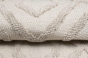 Dywan Timber Indoor Outdoor Beżowy Geometryczny z Frędzlami