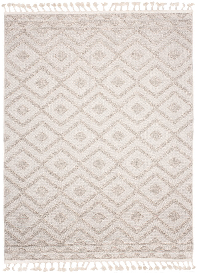 Dywan Timber Indoor Outdoor Beżowy Romby z Frędzlami