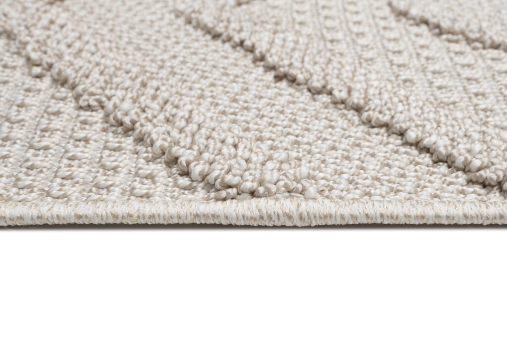 Dywan Timber Indoor Outdoor Beżowy Romby z Frędzlami