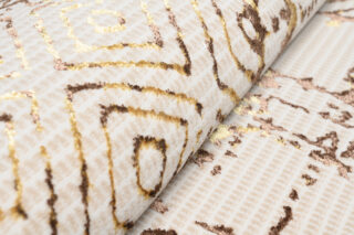 Dywan Golden Kremowy Złoty Patchwork