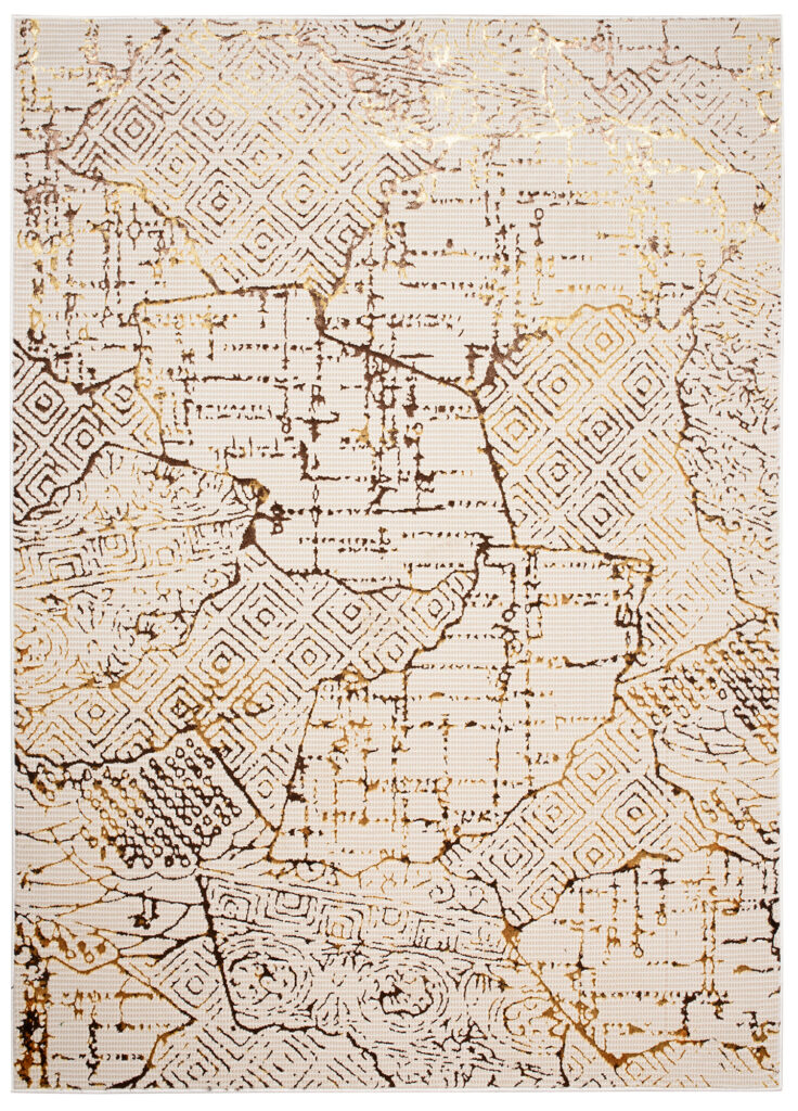 Dywan Golden Kremowy Złoty Patchwork
