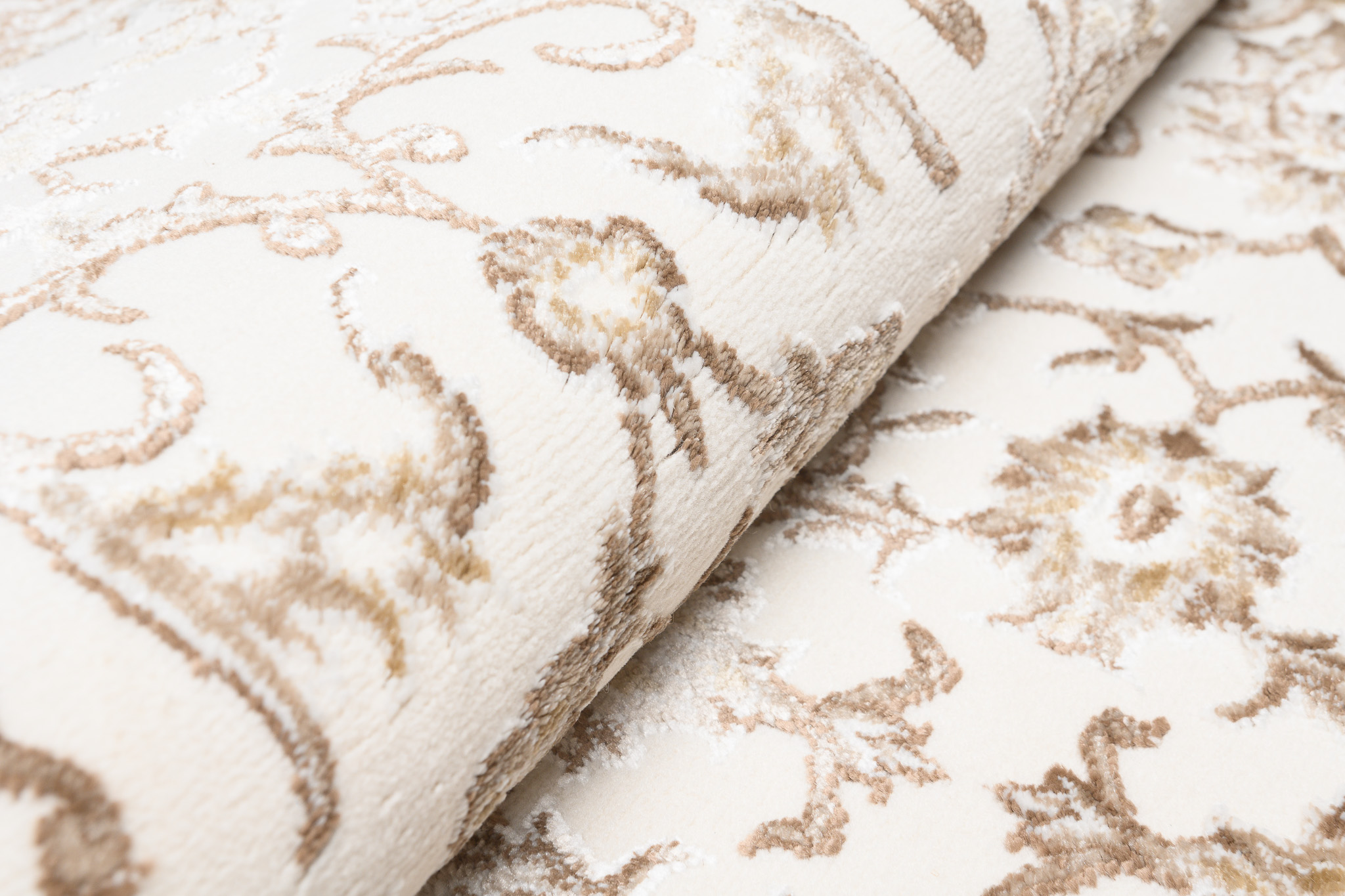 Dywan Hera Vintage Kremowy Beżowy Rama Efekt 3D