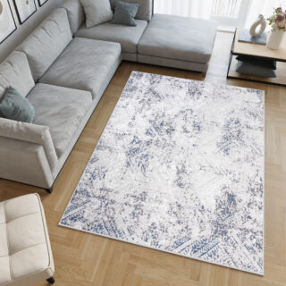 Dywan Sky Niebieski Kremowy Vintage Diamenty