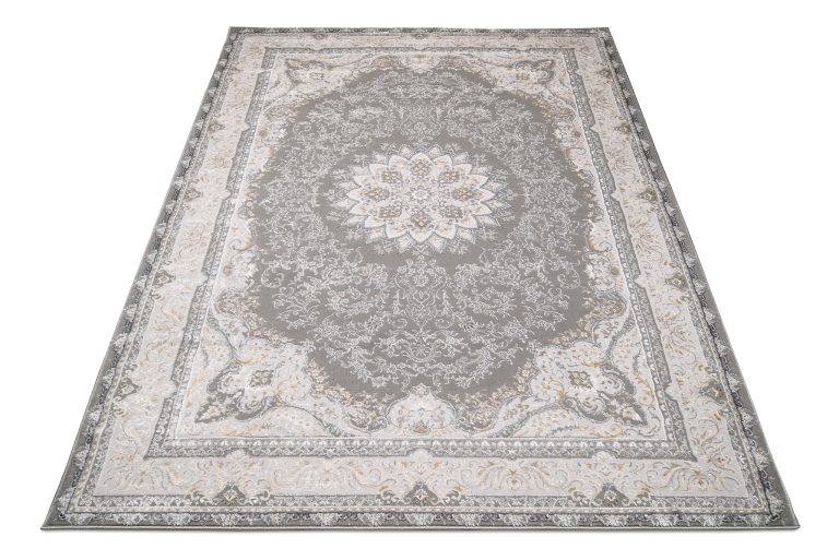 Dywan Hera Szary Beżowy Kremowy Klasyczny Efekt 3D