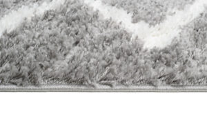 Chodnik Boho z Frędzlami Szary ZygZaki Shaggy