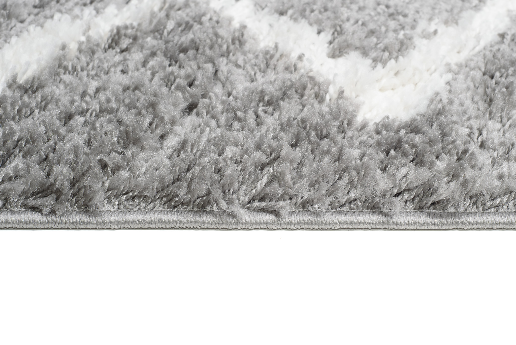 Chodnik Boho z Frędzlami Szary ZygZaki Shaggy