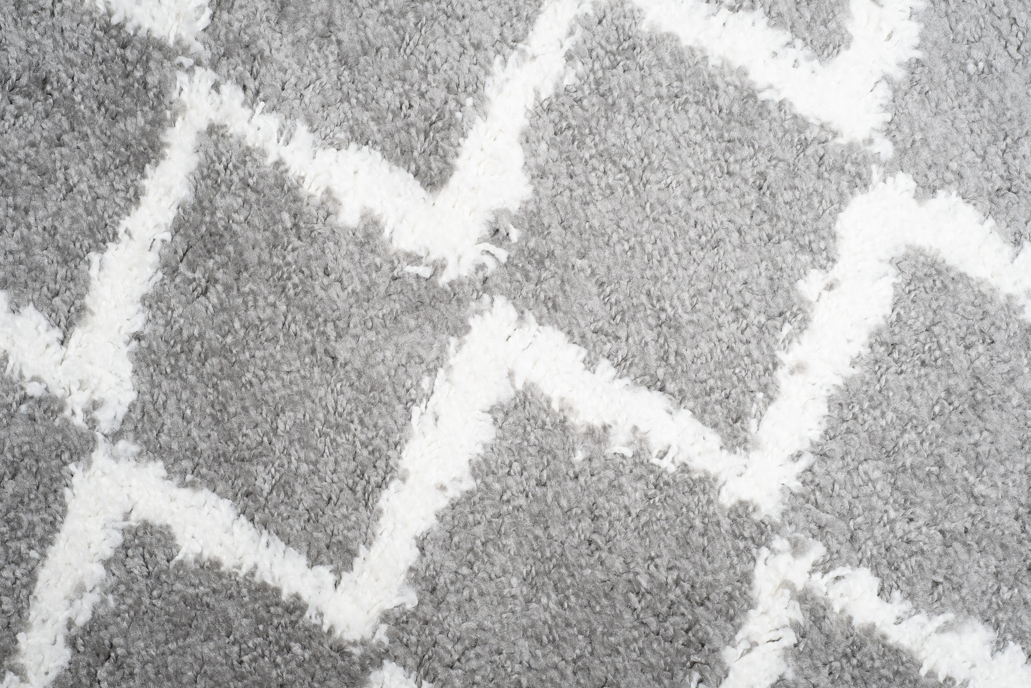 Chodnik Boho z Frędzlami Szary ZygZaki Shaggy