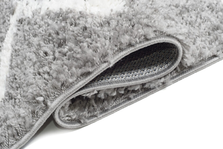 Chodnik Boho z Frędzlami Szary ZygZaki Shaggy