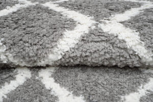 Chodnik Boho z Frędzlami Szary ZygZaki Shaggy