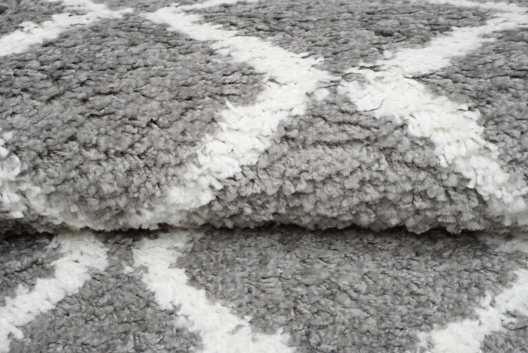 Chodnik Boho z Frędzlami Szary ZygZaki Shaggy