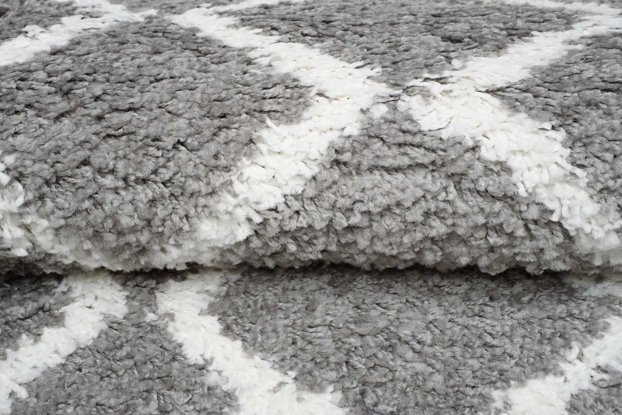 Chodnik Boho z Frędzlami Szary ZygZaki Shaggy