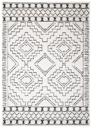 Dywan Juno Kremowy Czarny Geometryczny Linie