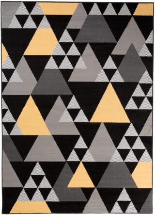 Dywan Maya Szary Żółty Geometryczny Trójkąty