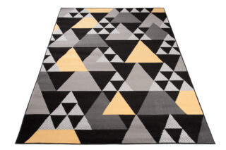 Dywan Maya Szary Żółty Geometryczny Trójkąty