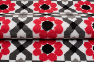 Dywan Maya Szary Czerwony Kwiatowa Mozaika