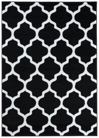 Dywan Luxury Czarny Biały Geometryczny Trellis