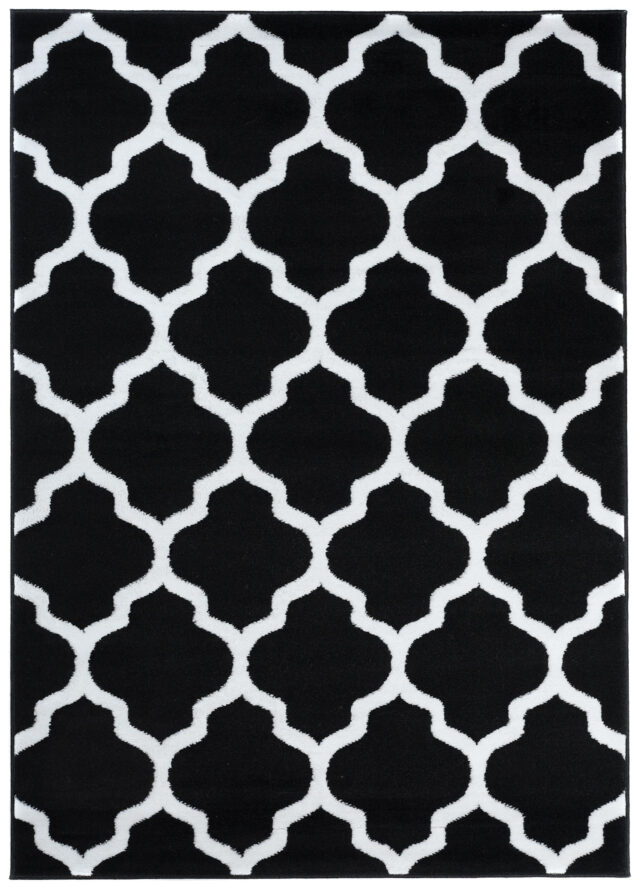 Dywan Luxury Czarny Biały Geometryczny Trellis