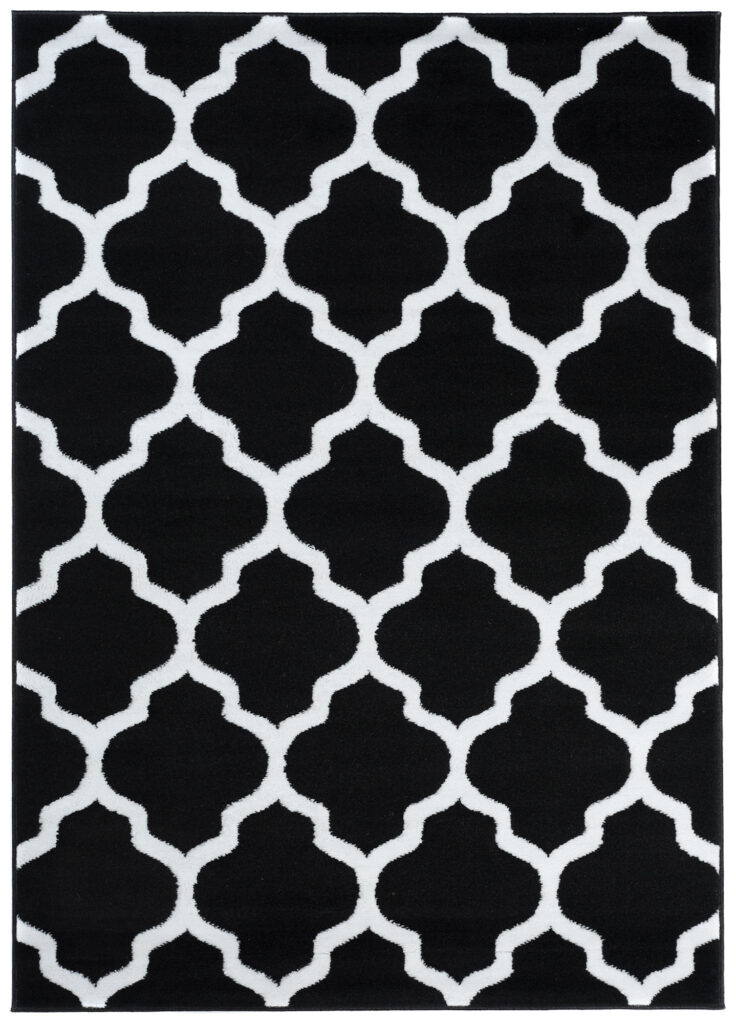 Dywan Luxury Czarny Biały Geometryczny Trellis