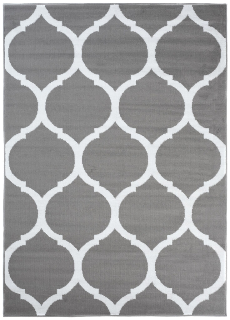 Dywan Luxury Szary Biały Marokański Trellis