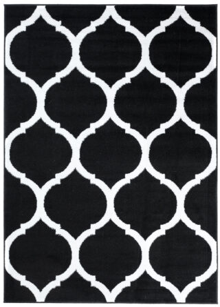 Dywan Luxury Czarny Biały Marokański Trellis