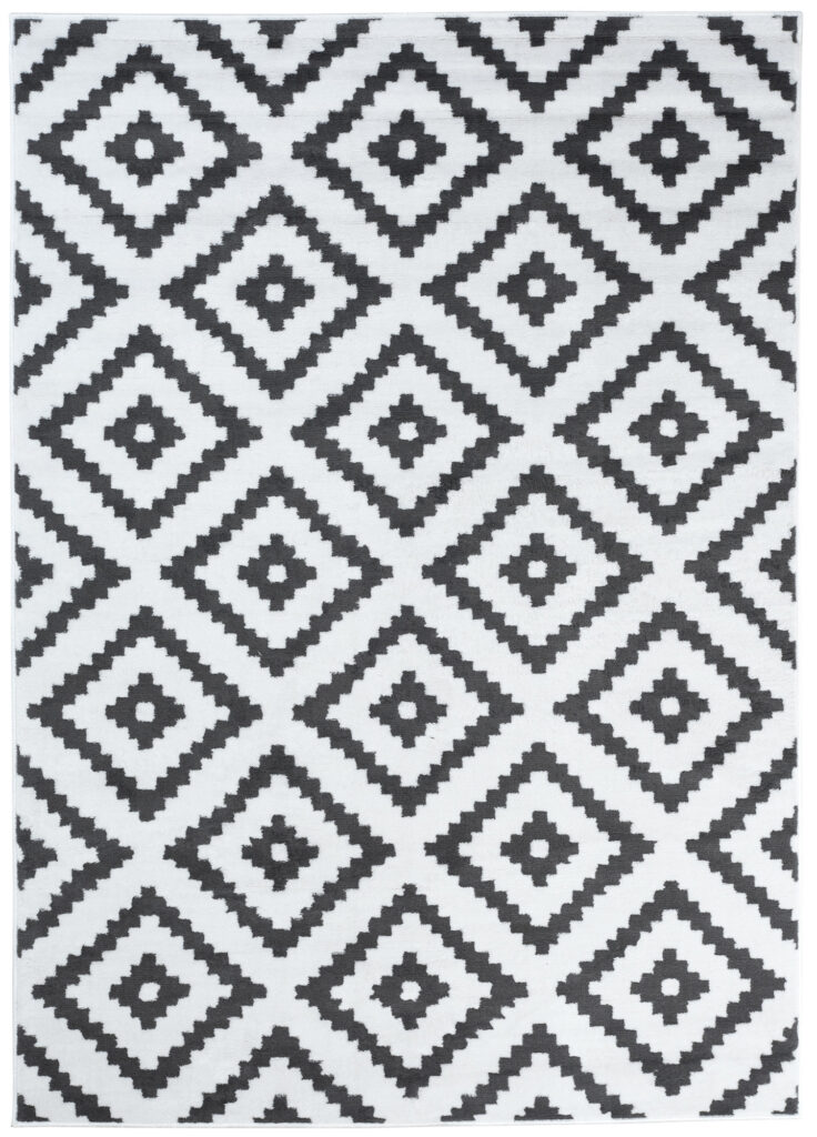 Dywan Luxury Biały Szary Geometryczny Diament