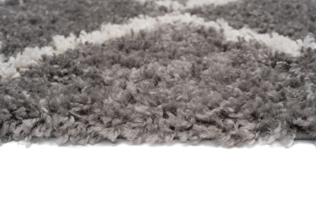 Dywan Boho z Frędzlami Szary ZygZak Shaggy