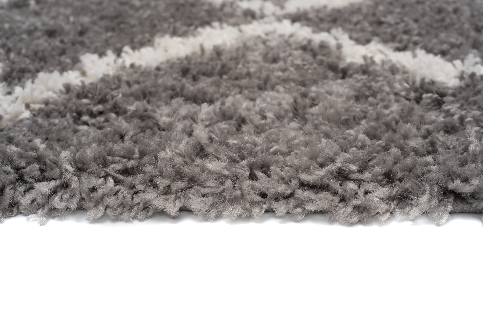 Dywan Boho z Frędzlami Szary ZygZak Shaggy