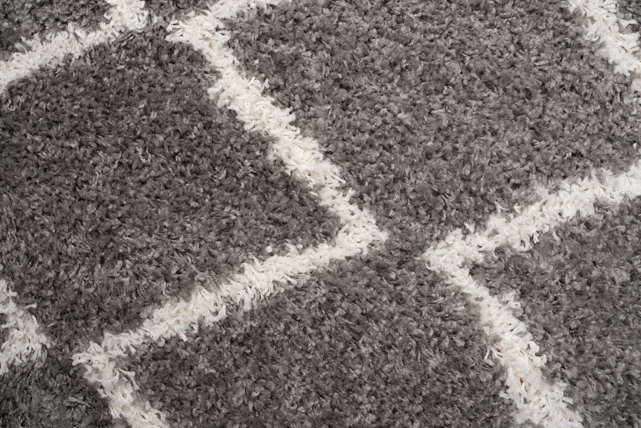 Dywan Boho z Frędzlami Szary ZygZak Shaggy