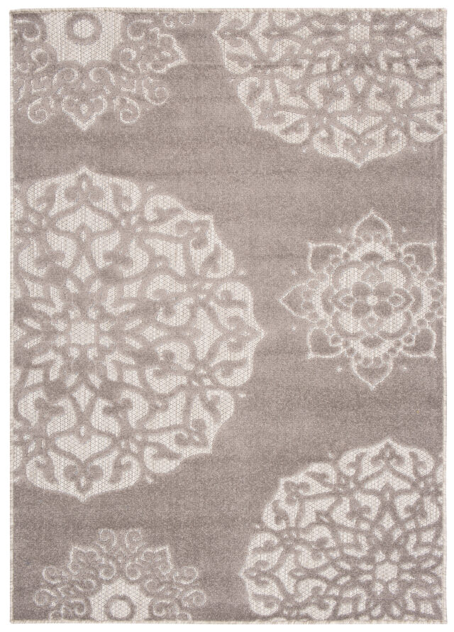 Dywan Zewnętrzny Patio Szary Ornamenty
