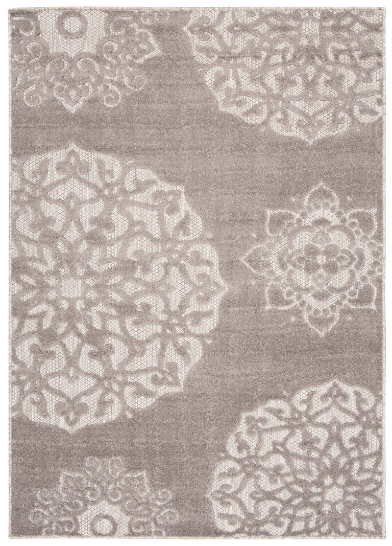 Dywan Zewnętrzny Patio Szary Ornamenty