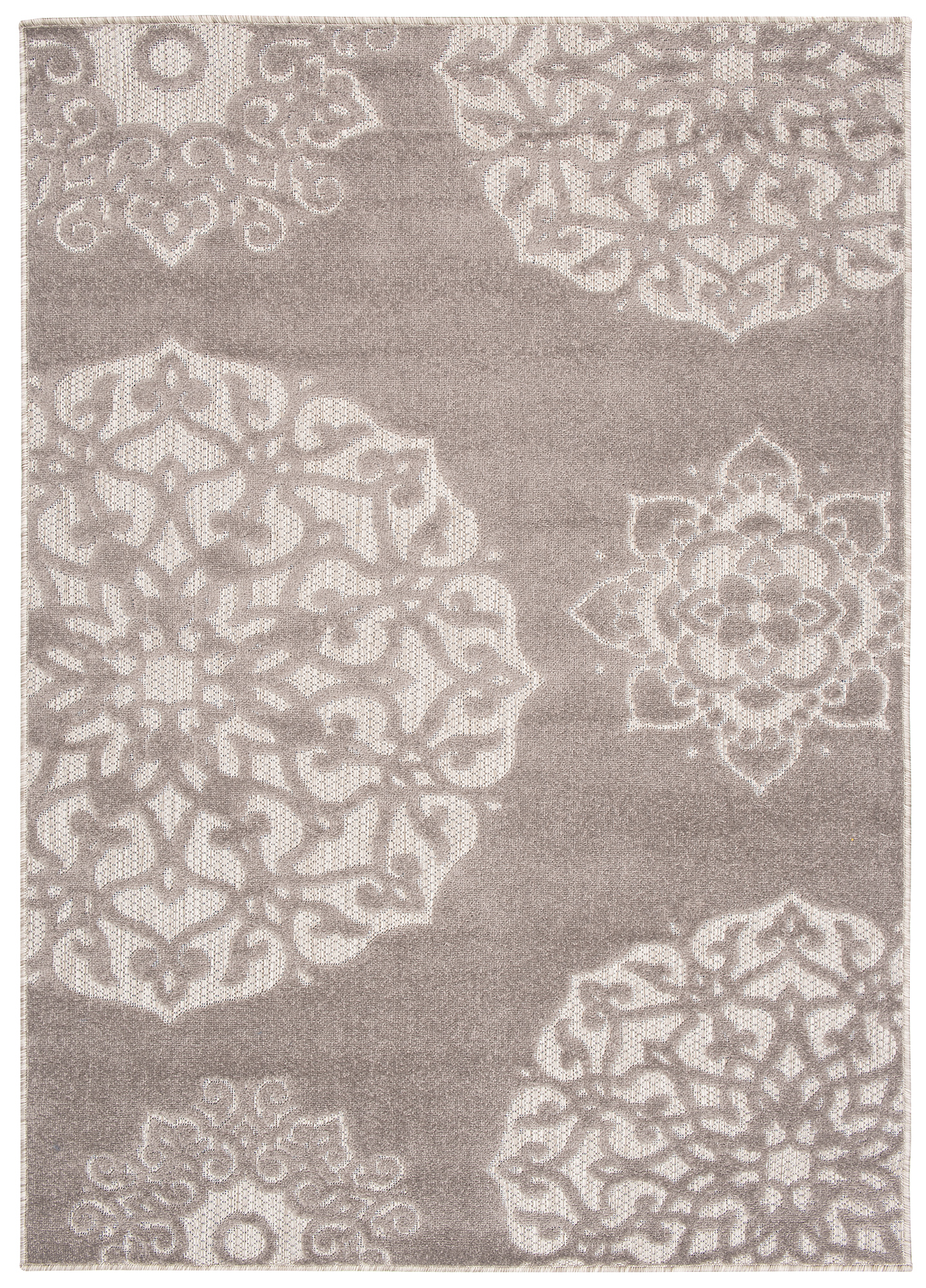 Dywan Zewnętrzny Patio Szary Ornamenty