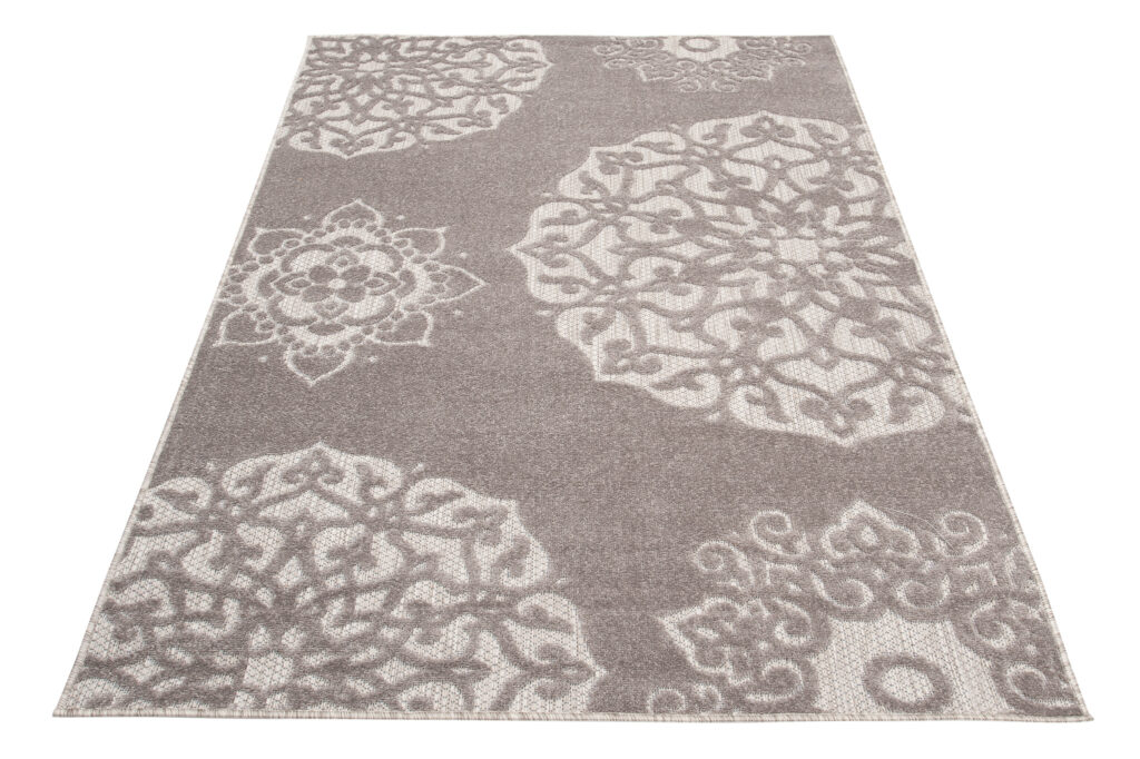 Dywan Zewnętrzny Patio Szary Ornamenty