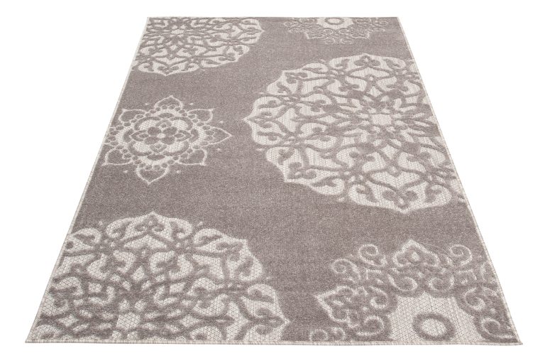 Dywan Zewnętrzny Patio Szary Ornamenty